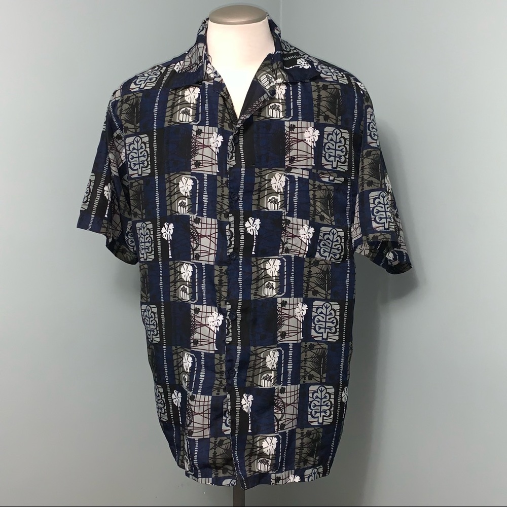 WAVES Hawaiian Tropical button down shirt men’s XL short sleeve cruise wear